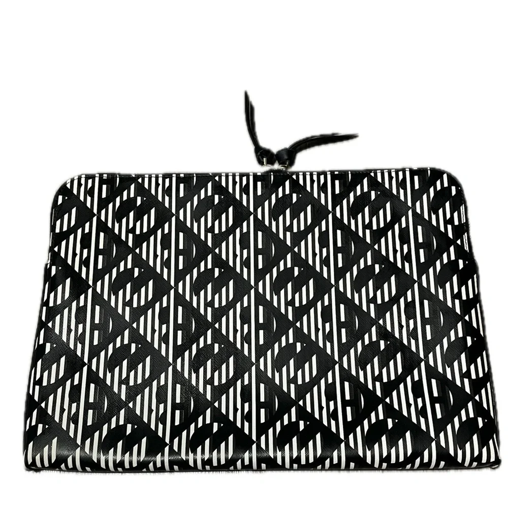 HENRI BENDEL laptop case New York Double Zipper, Saffiano Leather